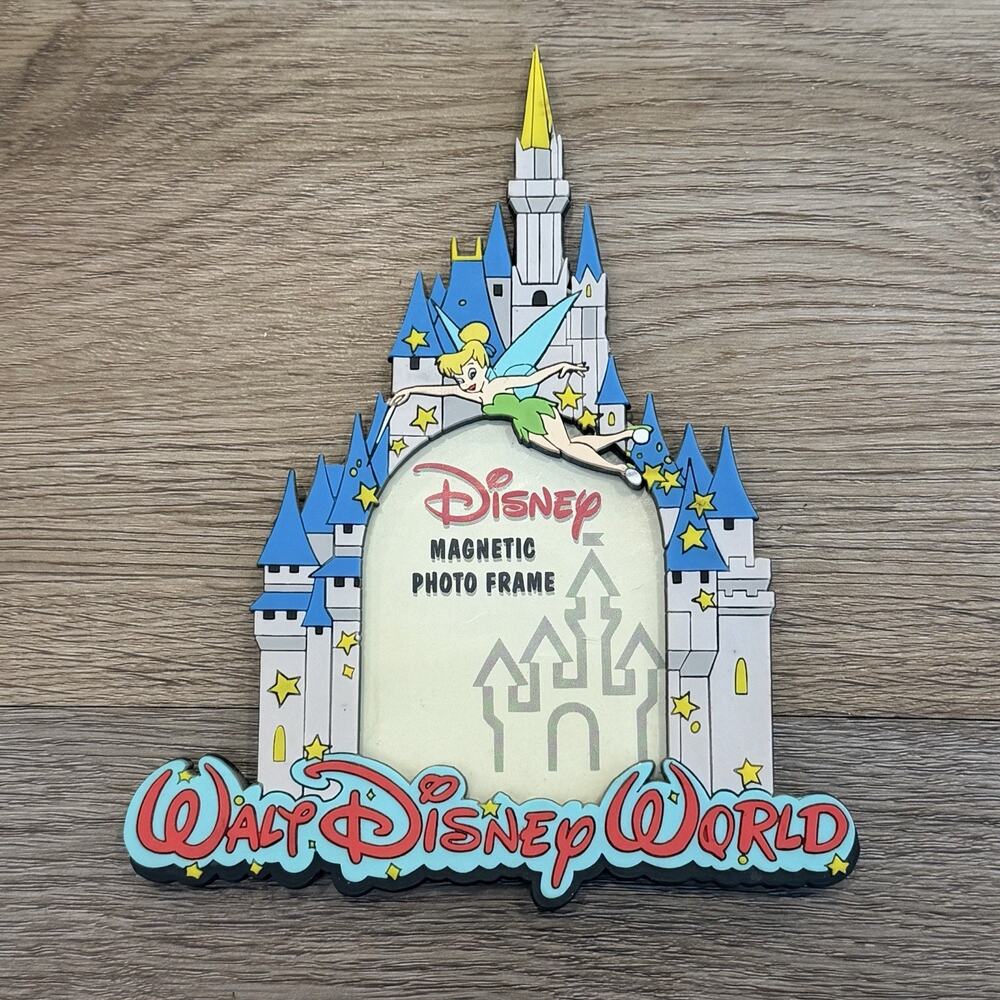 Walt Disney World NEW Vintage Castle Tinkerbell Photo Frame Magnet Souvenir